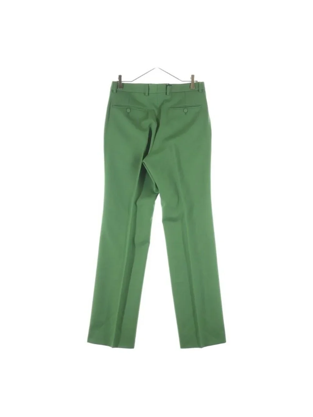 Gucci Pleated Straight Pants Trousers Wool Green